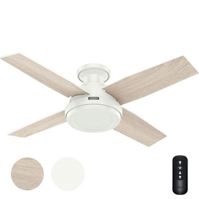 Hunter Fan 44inch Low Profile White Indoor Ceiling Fan with Remote and No Light