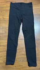 Women  s Time  Tru Solid Black Ankle Leggings Size S 4-6