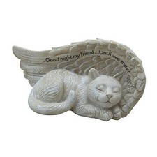 Loving Memory Collection 4" Cat Peacefully Sleeping in Angel Wing Figurine