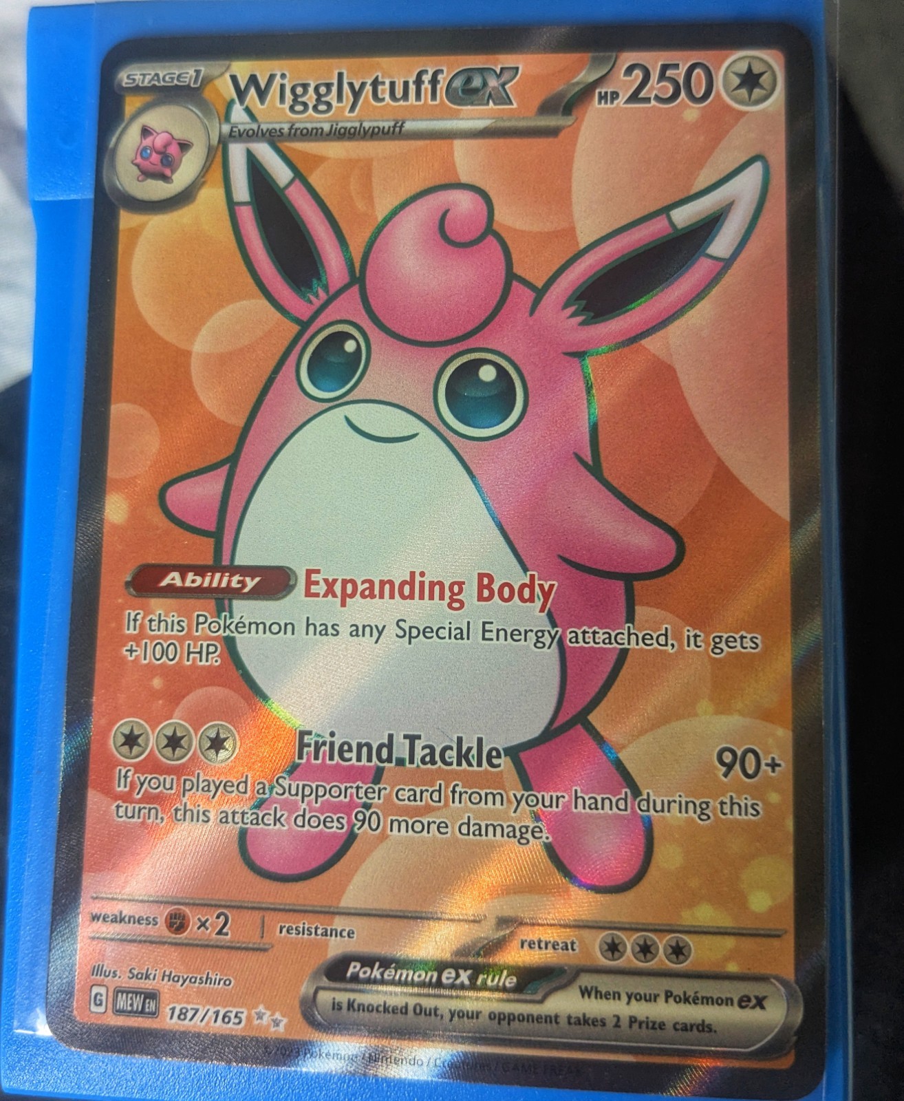 Wigglytuff Ex 187/165 Scarlet & Violet Pokemon 151 Holo Lp