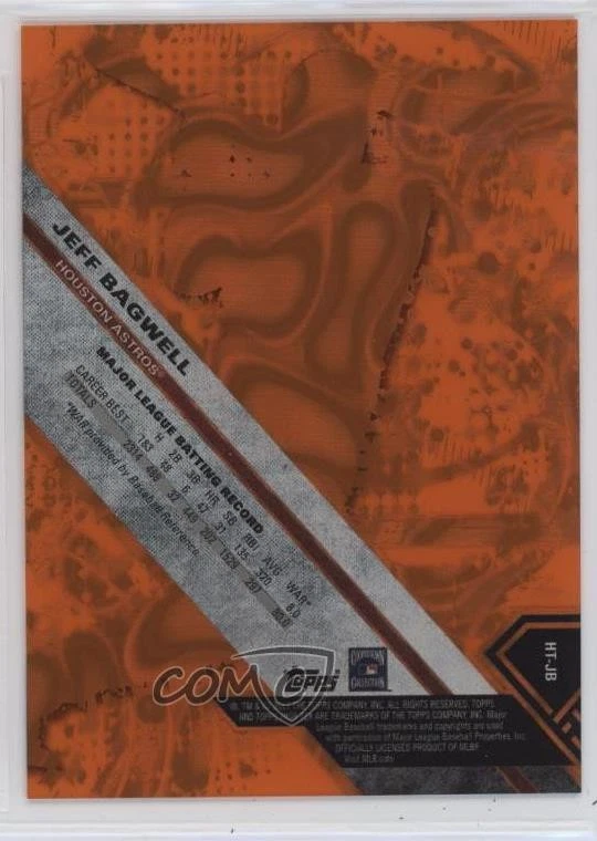 2017 Topps High Tek Pattern 1 Orange Magma Diffractor /25 Jeff Bagwell HOF - Image 2 of 2