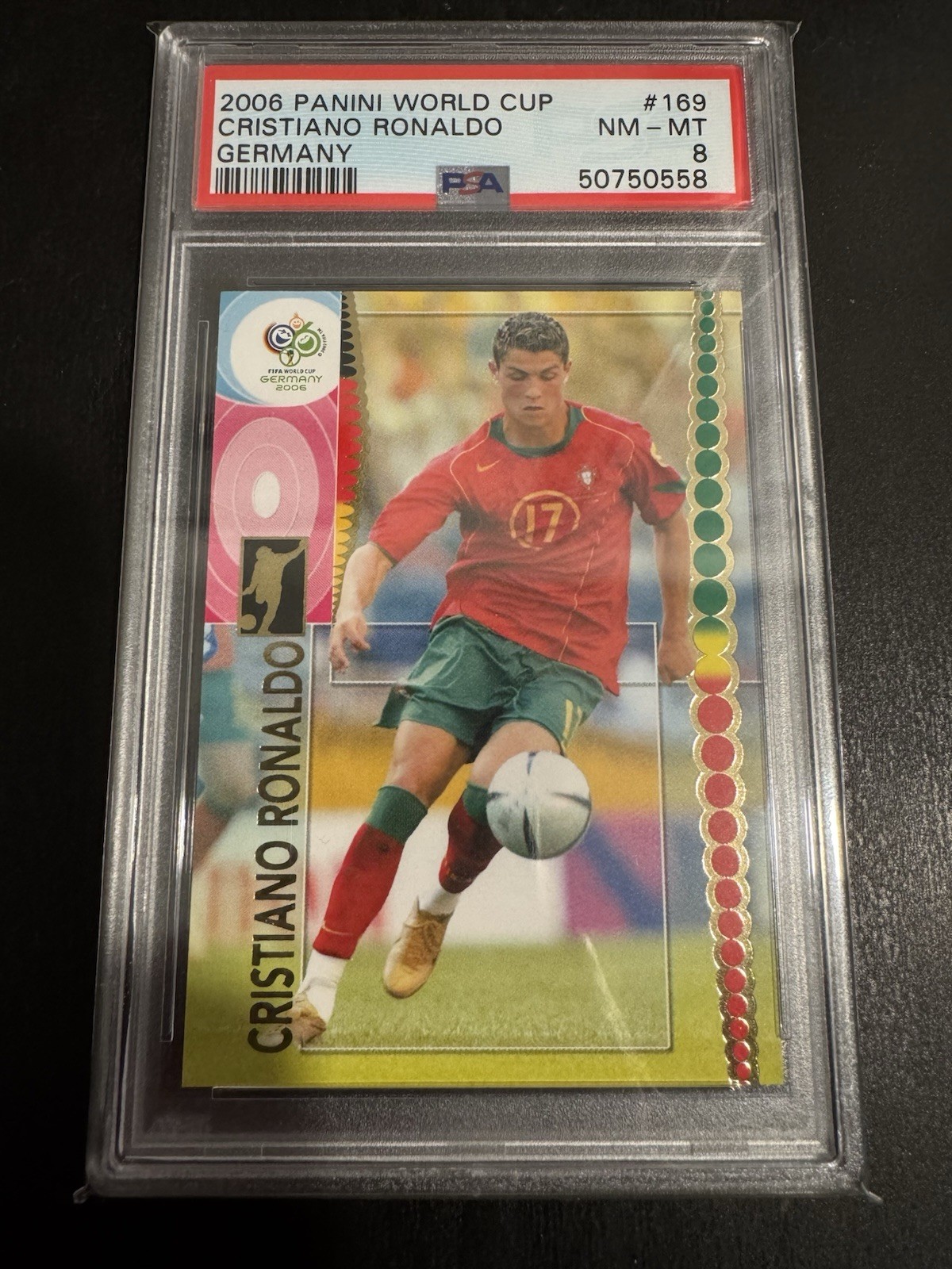 2006 Panini FIFA World Cup Germany - Cristiano Ronaldo #169 PSA 8
