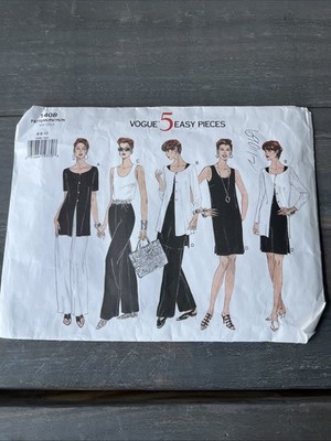 Vogue Five Easy Pieces Dress Jacket Tunic Top Pants Pattern 1408 Sz 6-10 Uncut