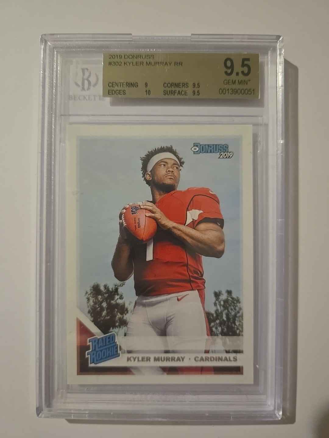 Rated Rookie Kyler Murray- Graded Beckett 9.5 Gem Mint. Nfl Qb