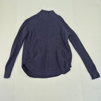 JOULES Pullover 10 Navy Damen Baumwollmischung Strick hochgeschlossen Waffelmuster