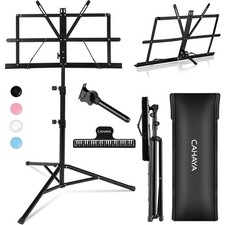 CAHAYA Portable Sheet Music Stand: Dual Use Desktop Book Holder Folding Light...