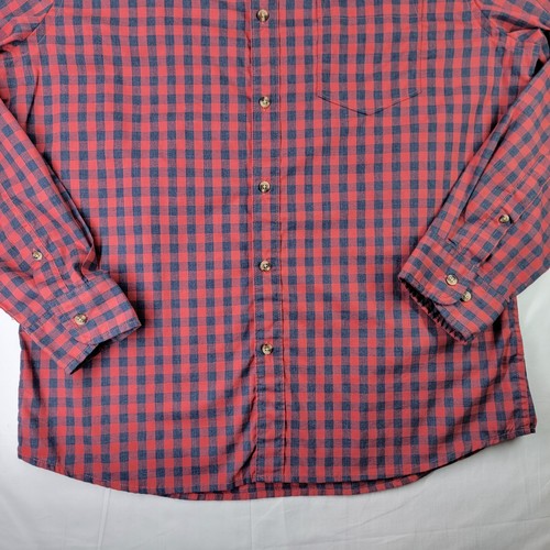Sonoma Button Up Shirt Men’s Size L Red Blue Gingham Check Long Sleeve - Picture 3 of 14
