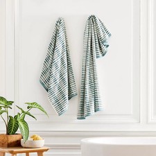 Loftex Loft Stripe grün Badetuch 76x147 cm w...