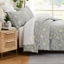 Oversized Floral Twin/Xl Duvet Cover Set, Premium Brushed Microfiber Bedding wit