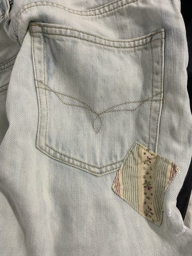 Lauren R.L Blue Denim Logo & Floral Pattern Women Pant. Sz 10 PEC - Picture 9 of 9
