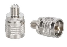 DHT Electronics RF coaxial Coax Adapter UHF Male PL259 PL-259 to mini Silver