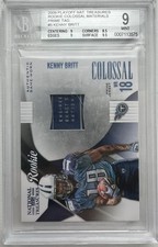 KENNY BRITT 2009 NATIONAL TREASURES ROOKIE COLOSSAL MATERIALS PRIME TAG BGS 9