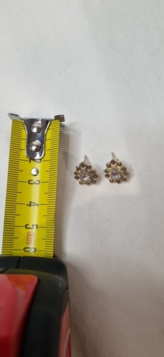 1930's Vintage STERLING Silver Earrings Vintage Cubic Zirconia Earrings - Picture 4 of 4