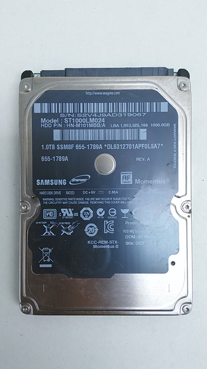Lot of 2 Samsung Apple ST1000LM024 SpinPoint M8 1TB 2.5" SATA II Laptop