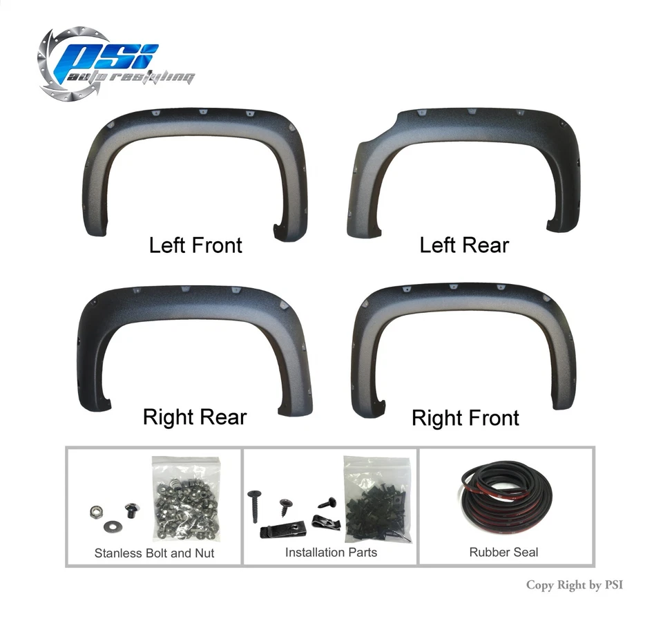 Pocket Bolt Style Fender Flares Fits GMC Canyon 2015-2020 ; 5'2" Bed ; Textured - Изображение 2 из 4