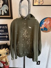 VTG 90s Nike Center Check Mini Swoosh Green Hoodie 2XL USA Travis Scott Rare