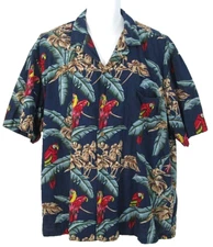 Vintage Paradise Found Red Magnum Parrot Hawaiian Shirt Large