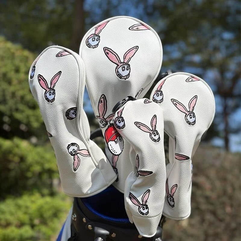 Malbon Golf Head Cover Set of 4 DR FW UT) Rabbit Color White Japan