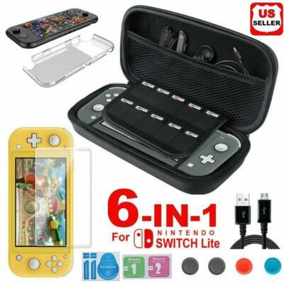 #ad For Nintendo Switch Lite Carrying Case BagShell CoverTempered Glass Protector $14.98