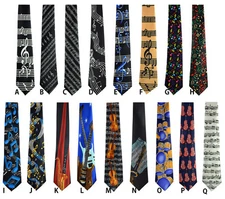 Mens Musical instrument Musical Notes tie Music Neckties 17 Designs