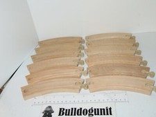 Lot of 12 Curved Wood Train Track For Imaginarium Brio Thomas Toy