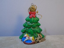 HAND PAINTED CERAMIC HOLIDAY TREE 3 ORNAMENT UNBRANDED CB3264