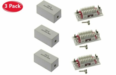 Yone 3点 3x Cat.6 Junction Box Ethernet LAN Network Cable Joiner 110