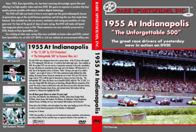 1955 INDY 500 on DVD - Tragic Bill Vukovich wreck shown in detail!