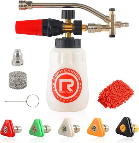 Pressure Washer Foam Cannon with Dual-Connector Double Tip Attachment Dual La...