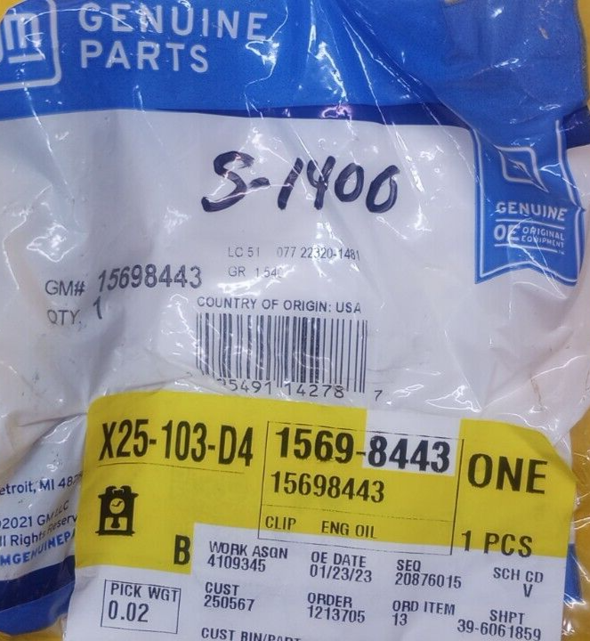 GM NOS OEM Cooler Pipe Clip S-1400 | eBay