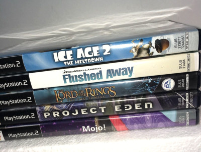 Lot Of 5 PS2 Games Mojo, Project Eden, Lord of the Rings 2 Towers, Ice Age 2,