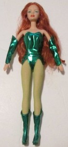 BARBIE Doll POISON IVY, Red hair, wearing green outfit with boots