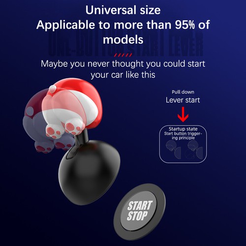 Car One Click Start Lever Switch Push Button Decoration Car Interior