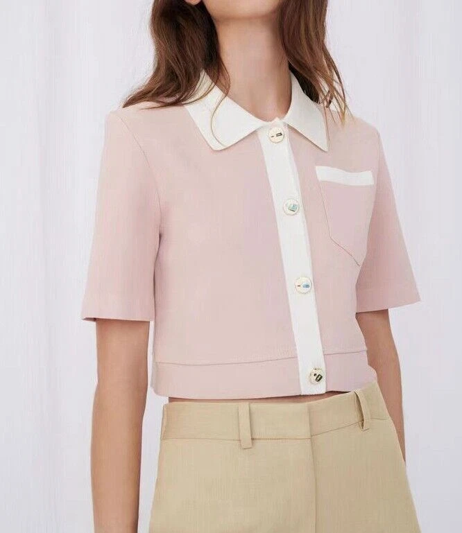 Pale pink cropped clearance cardigan