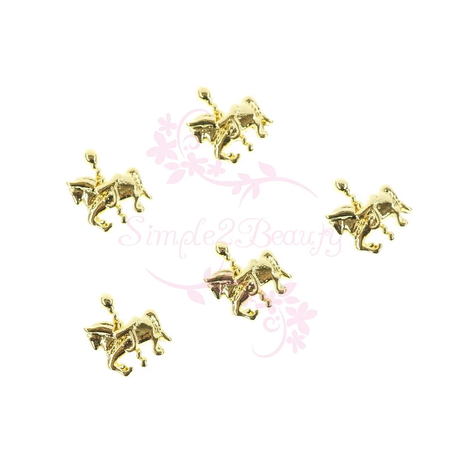100 Carousel Horse Design Japanese Style Alloy Charms Nail Art 3D DIY Decoration - Image 4 of 4