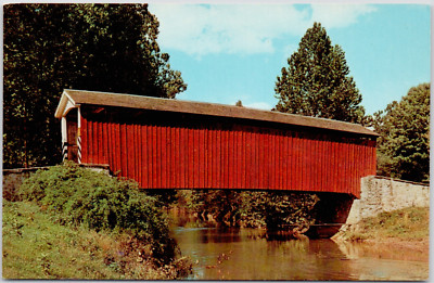 Greeting From Pennsylvania Dutch Country Johnson Mill Bridge Vintage Postcard