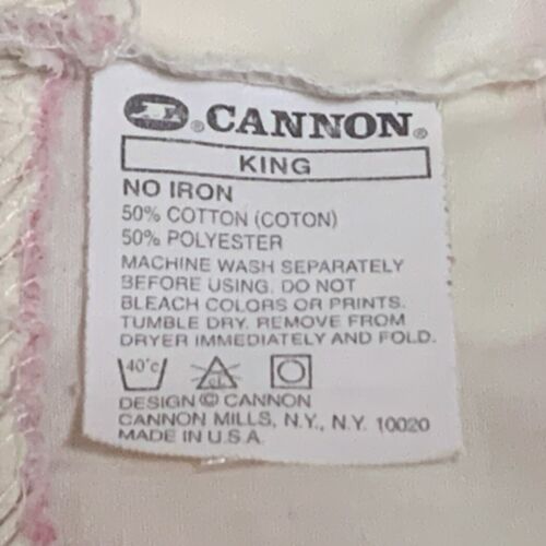 Cannon, Vintage, Ivory with Multicolor Floral Prin King Size Pillowcases, 1 Pair - Picture 4 of 4