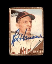 Ron Hansen Hand Signed 1962 Topps Baltimore Orioles Autographed