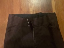 vintage  trousers,brown, pinstriped, cuffed flare 34X32