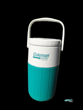 Coleman VTG Polylite 5590 Teal / Green 1/2 Gal. Water Jug Cooler Made In USA