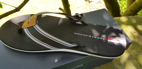 Tommy Hilfiger Logotipo Cinta Playa Barra en T Sandalias Chanclas Pantuflas Deslizantes 7 8 9 10 - Imagen 10 de 12