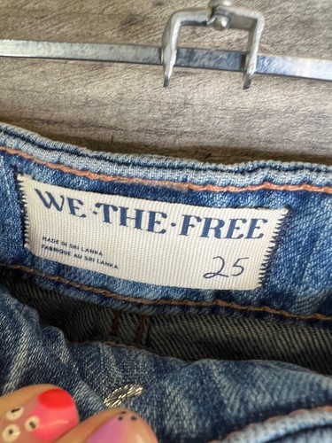 Maxi Falda Free People Chani Talla 25 UK 4 Azul Denim Frontal Dividido Informal We The - Imagen 7 de 10