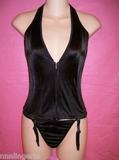 Spicyspot Lingerie Black Corset Set with Matching Thong, Clubwear Set