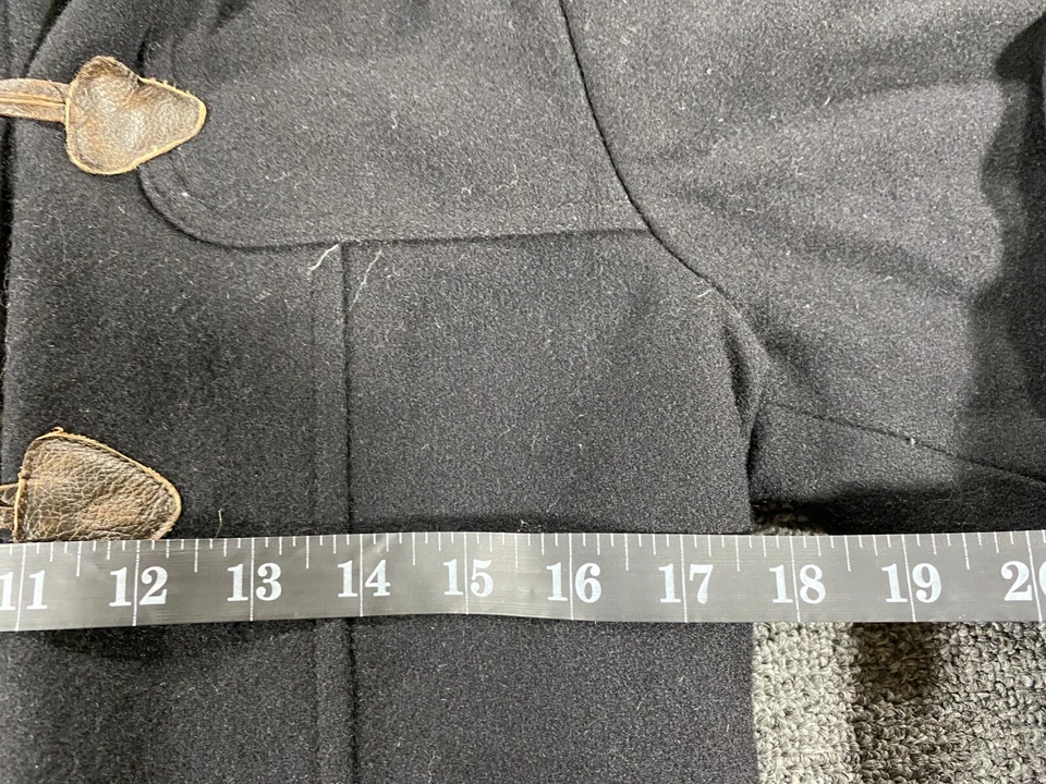 American Eagle Jacket Black Hooded Wool Blend Parka Quilted Liner Womens Medium - Image 4 of 4