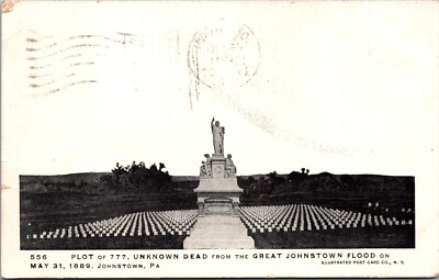 Johnstown Pa. Pennsylvania Plot of 777 Unknown Dead Cemetery Postcard c1908