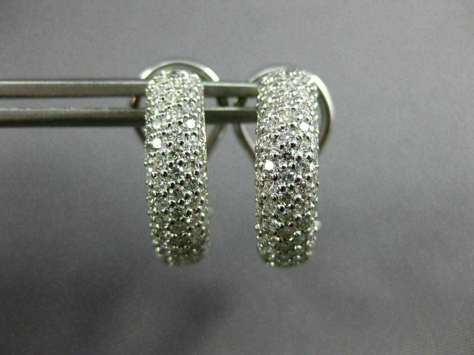 AMPIO 1 0 CT DIAMANTE ORO BIANCO 14KT 3D MULTI FILA SEMI CERCHIO CLIP ON ORECCHINI 26652