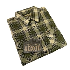 Dixxon NEW Mens Size Large ".300 Blackout" Tan/Green Plaid Western Flannel Shirt