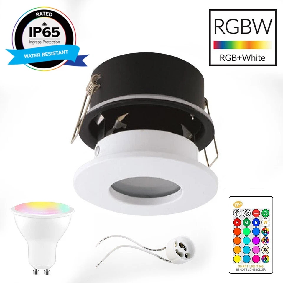 Faretto Cromoterapia incasso LED RGB 8W + LUCE BIANCA impermeabile IP65 doccia - Immagine 2 di 4