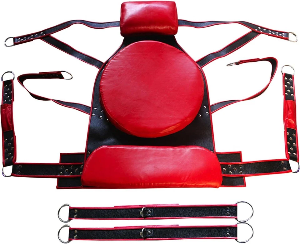GENUINE LEATHER RED SEX SWING HEAVY DUTY SLING COUPLE PLAYROOM FUN GIFT FOR LOVE - Image 2 of 4