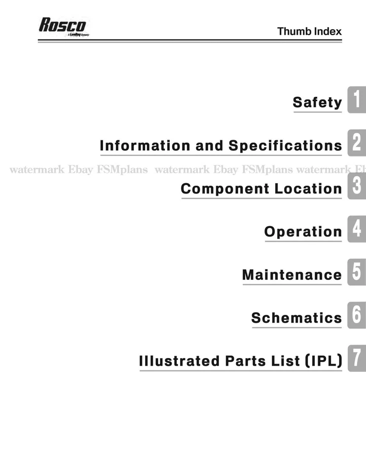 Rosco LeeBoy CSV Ancho Variable Esparcidor de Virutas Operación Servicio Piezas Manual Foto 2 de 4